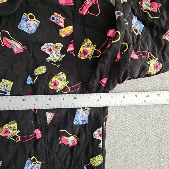 Requirements Women's Jacket Petite PM Black Quilted Purses Zipper Pockets - Picture 4 of 13